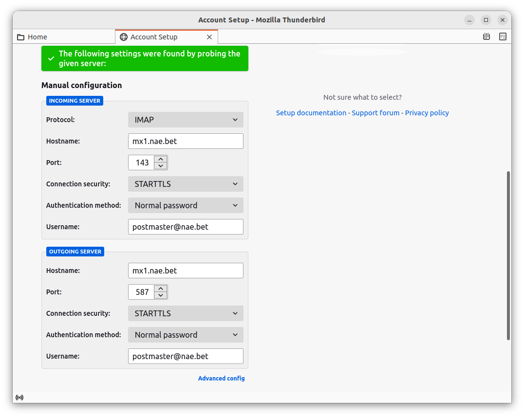Картинка с Mail App, окно с настройками аккаунтов